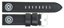 22mm Genuine Leather �Deep Blue� Design Smooth Black Strap