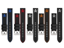 22mm Genuine Leather Design Smooth Black Strap - Pirate Design