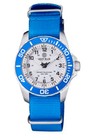 22mm Nuto (NATO-style) 1-Piece Strap, 4 Square Rings, Deep Blue Logo