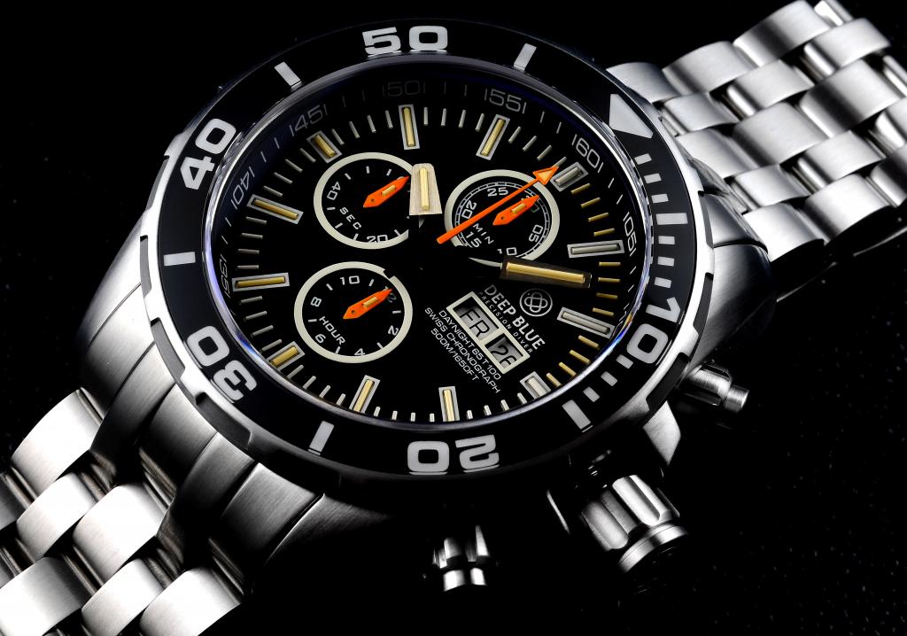 Daynight 65 T-100 Tritium Automatic Swiss Chronograph- Black Dial