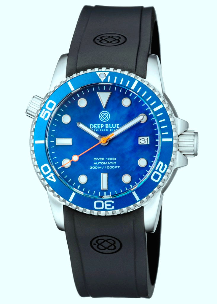 DEEP BLUE DIVER 1000 自動巻き 腕時計 本体 Diver 1000 Automatic Diver Blue Bezel Blue Mother Of Pearl Dial