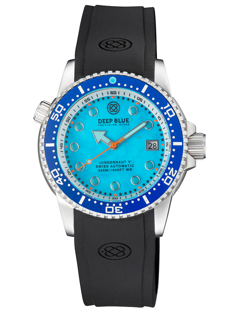Juggernaut 5 40mm Swiss Automatic Diver Blue Ceramic Bezel - Blue