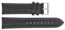 22mm Black Genuine Leather Matte Croco Finish