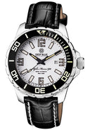 22mm Black Genuine Leather Matte Croco Finish
