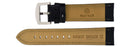 22mm Black Genuine Leather Strap Vintage Croco Semi Shiny Finish