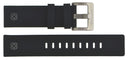 22mm/24mm Black Soft Silicon Strap 22/22 Or 24/22 Lume Deep Blue Logo
