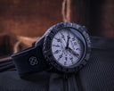22mm/24mm Black Soft Silicon Strap 22/22 Or 24/22 Lume Deep Blue Logo