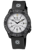 22mm/24mm Black Soft Silicon Strap 22/22 Or 24/22 Lume Deep Blue Logo