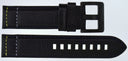 22mm Blue/yellow/white Stitch Leather Strap With SS Buckle