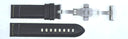 22mm Blue/yellow/white Stitch Leather Strap With SS Buckle