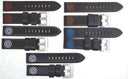 22mm Genuine Leather �Deep Blue� Design Smooth Black Strap