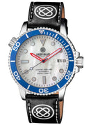 22mm Genuine Leather �Deep Blue� Design Smooth Black Strap