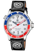 22mm Genuine Leather �Deep Blue� Design Smooth Black Strap