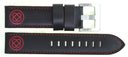 22mm Genuine Leather �Deep Blue� Design Smooth Black Strap
