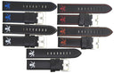 22mm Genuine Leather �pirate� Design Smooth Black Strap