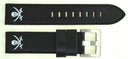 22mm Genuine Leather �pirate� Design Smooth Black Strap