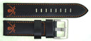 22mm Genuine Leather �pirate� Design Smooth Black Strap