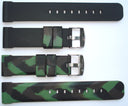 22mm Green Camo Reversible Strap Deep Blue Logo On Buckle