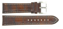 22mm Tan Genuine Leather Strap Vintage Croco Semi Shiny Finish