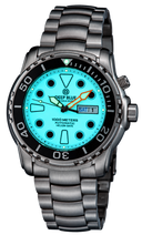 Pro Sea Diver 1000 — Black White Full Lume Orange Bracelet — Blue