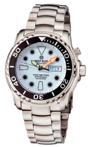 Pro Sea Diver 1000 — Black White Full Lume Orange Bracelet — Blue