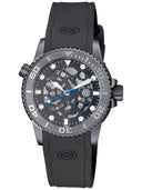 40mm Automatic Skeleton Diver Black Bezel - Black Skeleton Dial - Black/grey Movement -black Case