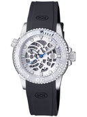 40mm Automatic Skeleton Diver Silver Bezel - Silver Skeleton Dial - Black/grey Movement - Silver Case