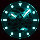 44mm Automatic Skeleton Diver Gold Bezel - Silver Skeleton Dial - Gold Movement - Silver Case
