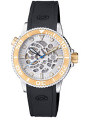 44mm Automatic Skeleton Diver Gold Bezel - Silver Skeleton Dial - Silver Movement -silver Case