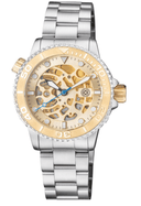 40mm Automatic Skeleton Diver Gold Bezel - Gold Skeleton Dial - Gold Movement -Silver Case