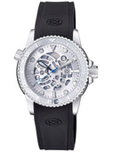 44mm Automatic Skeleton Diver Silver Bezel - Silver Skeleton Dial - Black/Grey Movement- Silver Case