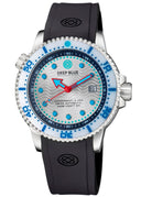 Juggernaut IV USA Swiss Automatic – Diver #6 White/blue Bezel - White Dial Strap