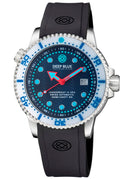 Juggernaut IV USA Swiss Automatic – Diver #8 White/blue Bezel - Blue Dial Strap