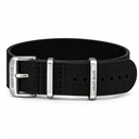 20/22/24mm Black SS Hardware Nuto Ballistic Nylon 3 Square Ring Strap
