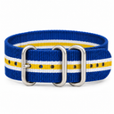 24mm Blue/yellow Nylon Ballistic Strap 3 Rings