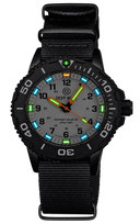 DayNight 43 Solar — Light Grey Dial, White Bezel Accents, Orange Hands, Blue & Green & Orange Lume