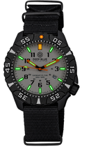 DayNight PC — Grey Dial, White Bezel Accents, Orange Hands, Green & Orange Lume