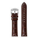 22mm Dark Brown Genuine Leather Strap Vintage Croco Semi Shiny Finish