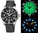 Alpha Marine 500 Tritium Tubes T-100 Swiss Automatic Black Dial - Bezel Lume Bgw9 - Natural Rubber Strap