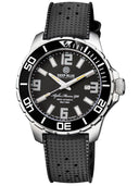Alpha Marine 500 Tritium Tubes T-100 Swiss Automatic Black Dial - Bezel Lume Bgw9 - Natural Rubber Strap