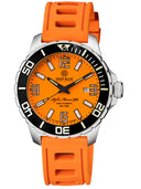 Alpha Marine 500 Tritium Tubes T-100 Swiss Automatic Orange Dial - Bezel Lume C3 - Strap