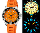 Alpha Marine 500 Tritium Tubes T-100 Swiss Automatic Orange Dial - Bezel Lume C3 - Strap