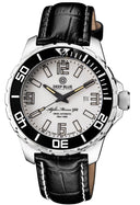 Alpha Marine 500 Tritium Tubes T-100 Swiss Automatic White Dial Bgw9 White / Blue - Bezel Lume Bgw9 - Leather Strap