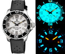 Alpha Marine 500 Tritium Tubes T-100 Swiss Automatic White Dial Bgw9 White / Blue - Bezel Lume Bgw9 - Natrual Rubber Strap