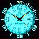 Alpha Marine 500 Tritium Tubes T-100 Swiss Automatic White Dial Bgw9 White / Blue - Bezel Lume Bgw9 - Natrual Rubber Strap