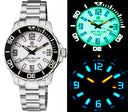 Alpha Marine 500 Tritium Tubes T-100 Swiss Automatic White Dial C3 White / Green - Bezel Lume C3 - Bracelet