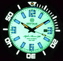 Alpha Marine 500 Tritium Tubes T-100 Swiss Automatic White Dial C3 White / Green - Bezel Lume C3 - Bracelet