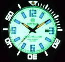 Alpha Marine 500 Tritium Tubes T-100 Swiss Automatic White Dial C3 White / Green - Bezel Lume C3 - Leather Strap