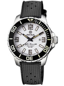 Alpha Marine 500 Tritium Tubes T-100 Swiss Automatic White Dial C3 White / Green - Bezel Lume C3 - Natural Rubber Strap
