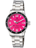 Alpha Marine Automatic Black Ceramic Bezel Full Lume Cherry Red Dial Bracelet